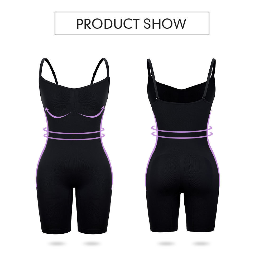 Everyday Snatched Waist Cami Shaper,Open Crotch Design,No-Roll Flat Leg Shapewear-Ultimate Tummy Control & Booty Lift Bodysuit For Women