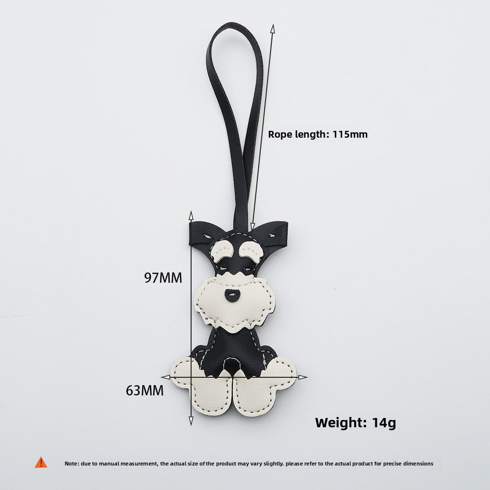 Cute Dachshund Leather Keychain Pendant for Bag Car Couple Gift