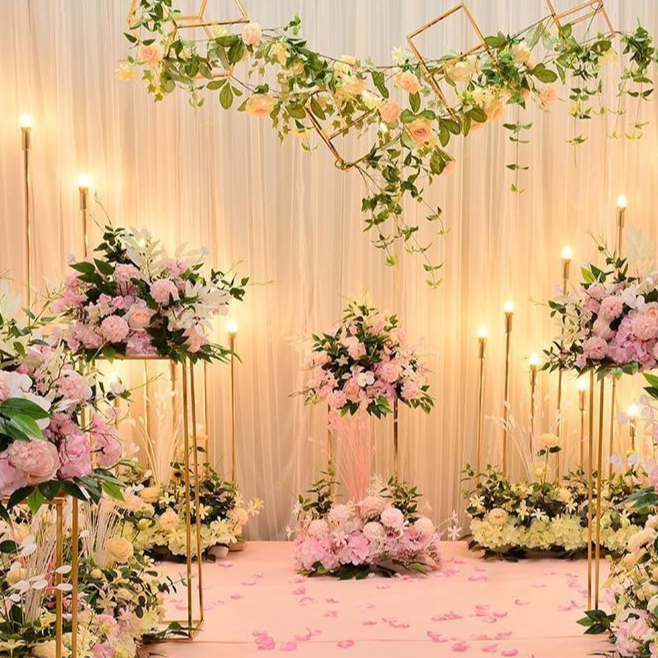 Wavy Floral Candlestick Table Centerpiece