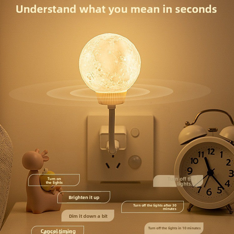 Smart Voice Control Moon Night Light USB Powered