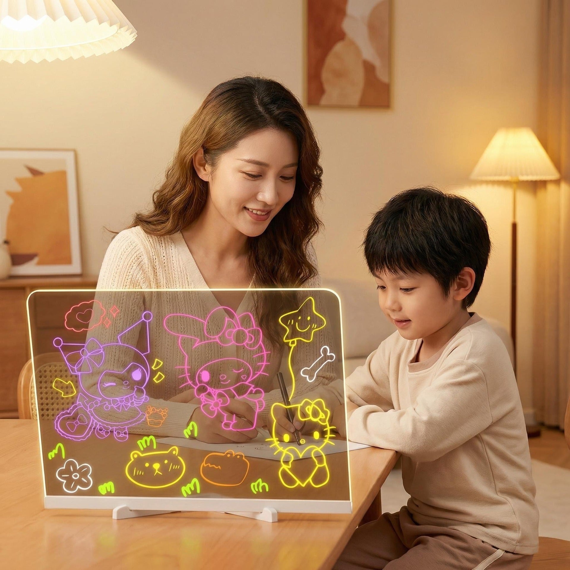 Children's illuminated acrylicd drawing boar