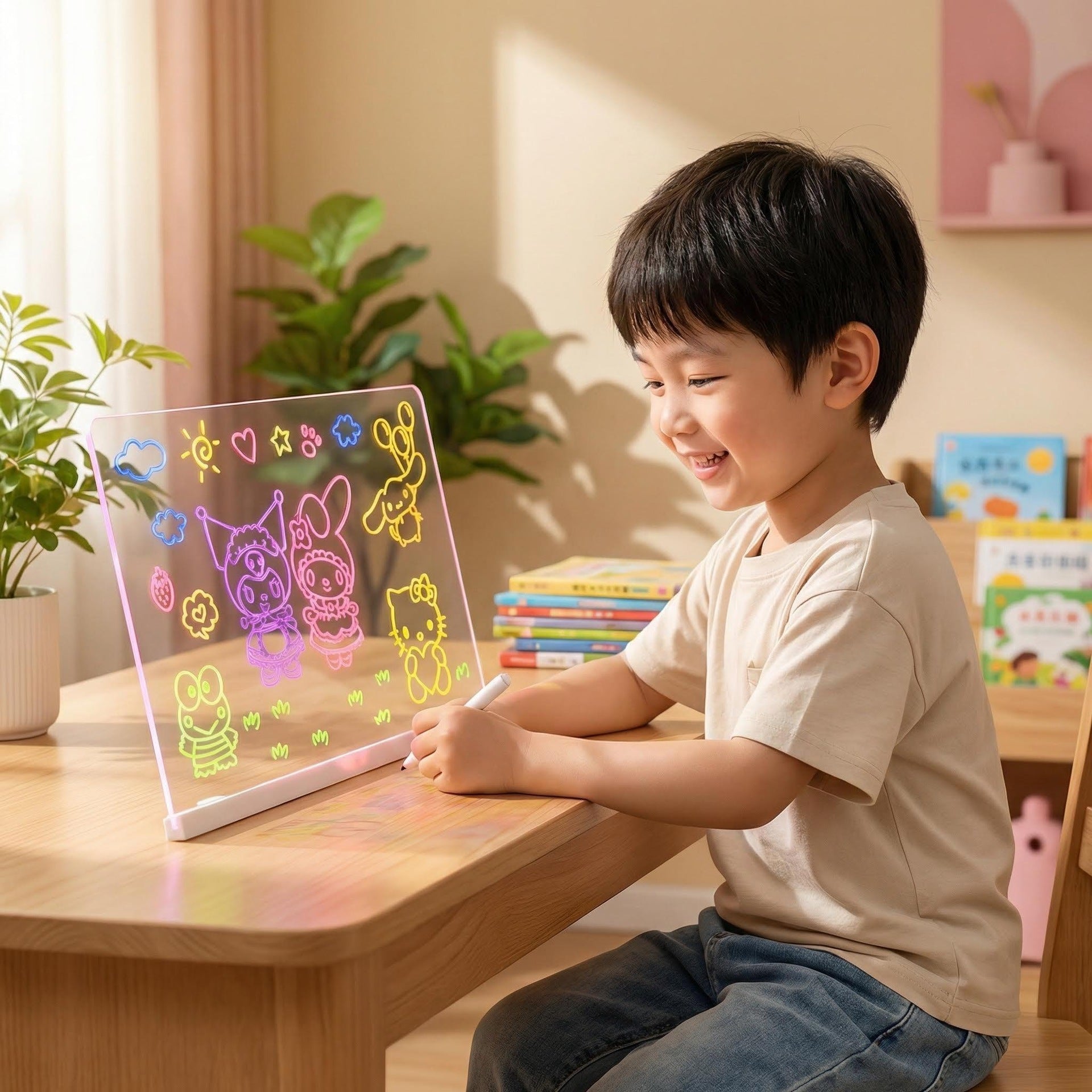 Children's illuminated acrylicd drawing boar