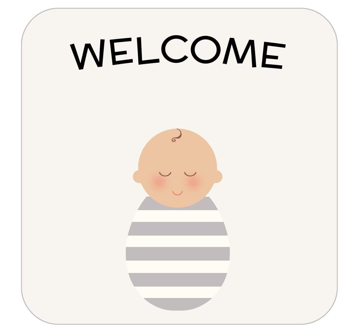 Stripe Baby Cocoon Swaddle Set – With Matching Headpiece & Announcement Card