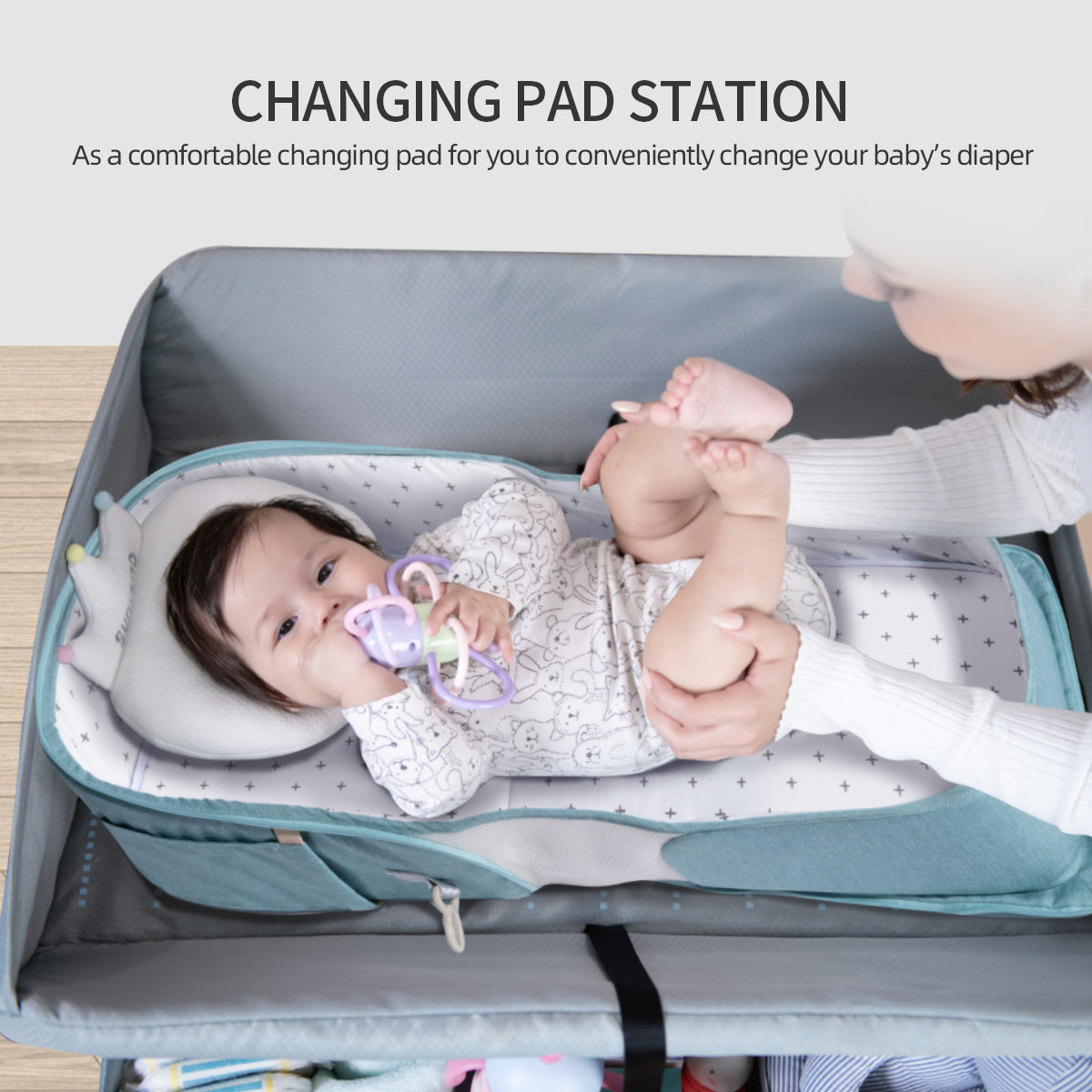 Portable Diaper Bag Backpack – Waterproof, Foldable & Stroller-Ready