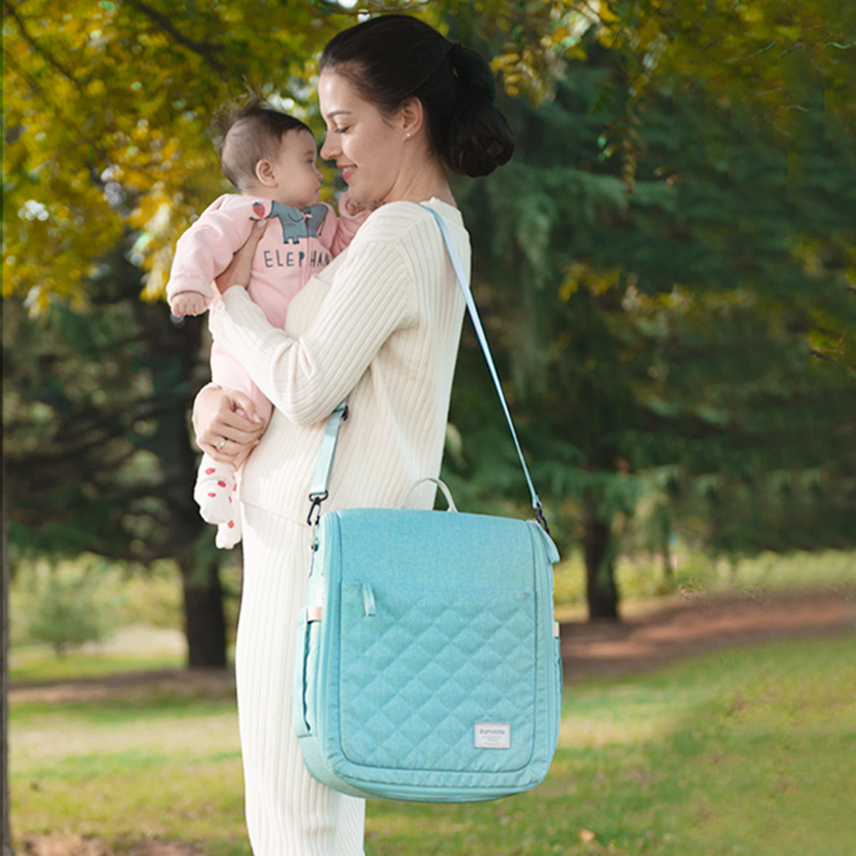 Portable Diaper Bag Backpack – Waterproof, Foldable & Stroller-Ready