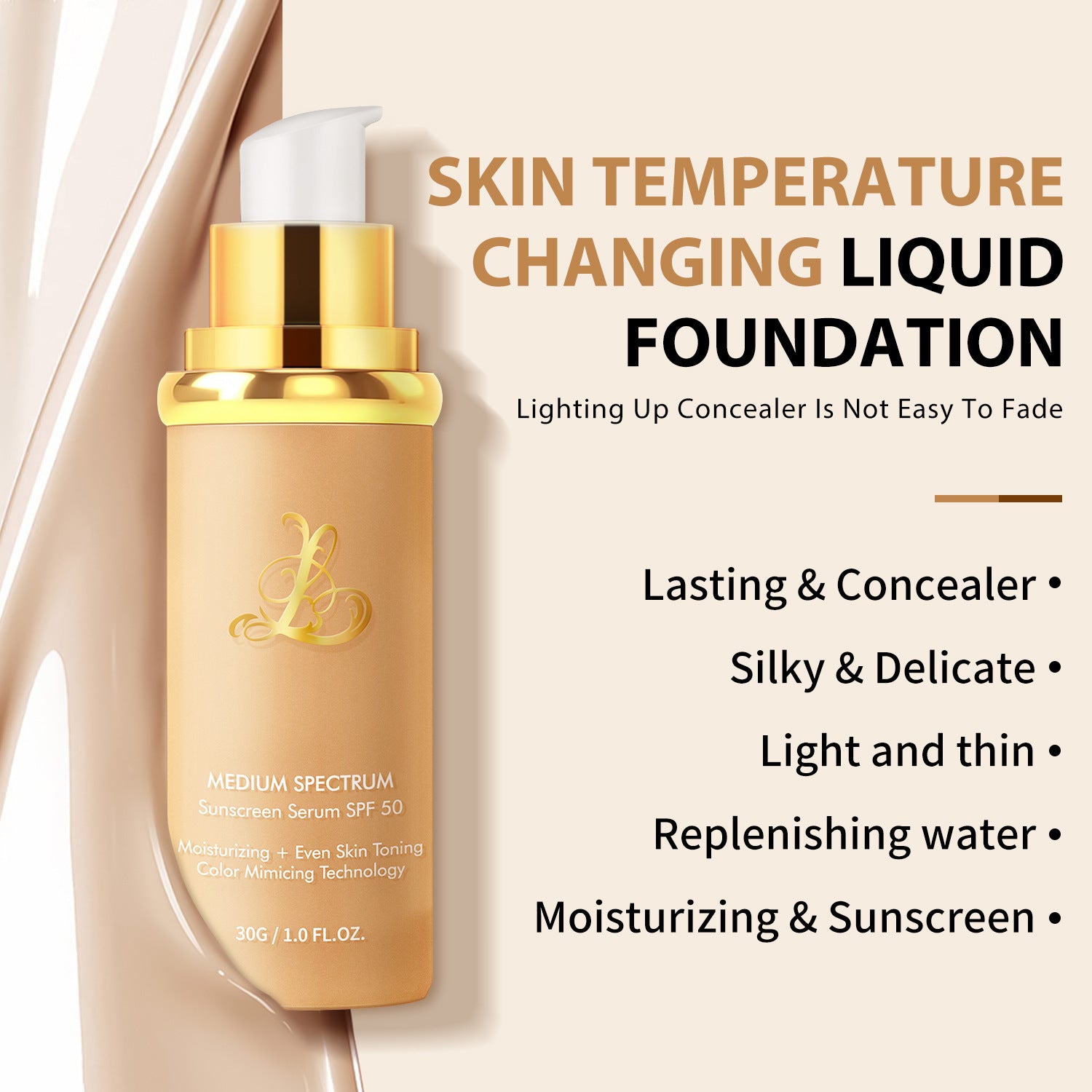 Color-changing foundation